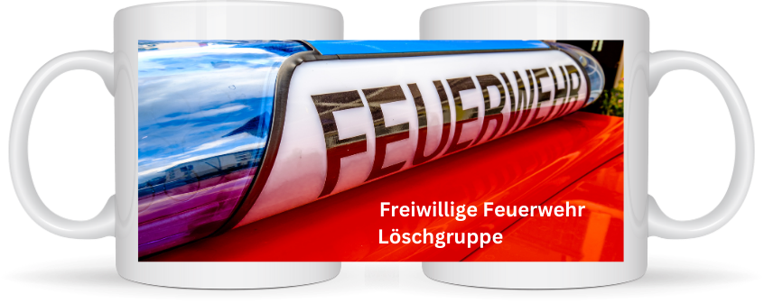 Feuerwehrtasse Motiv 3 mit Wunschort